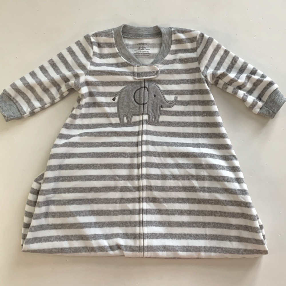 Carter’s Soft Fleece Zip Up Long Sleeve Sleep Sack 3-6 months Wearable Blanket